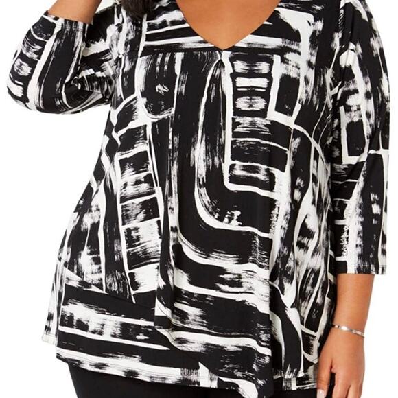Alfani Womens Tiered Pullover Top-1X - Picture 1 of 3